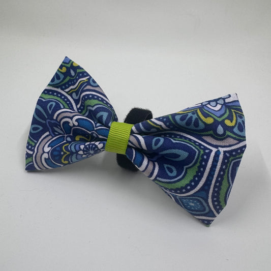 Blue & Green Mandala Pattern Bow Tie